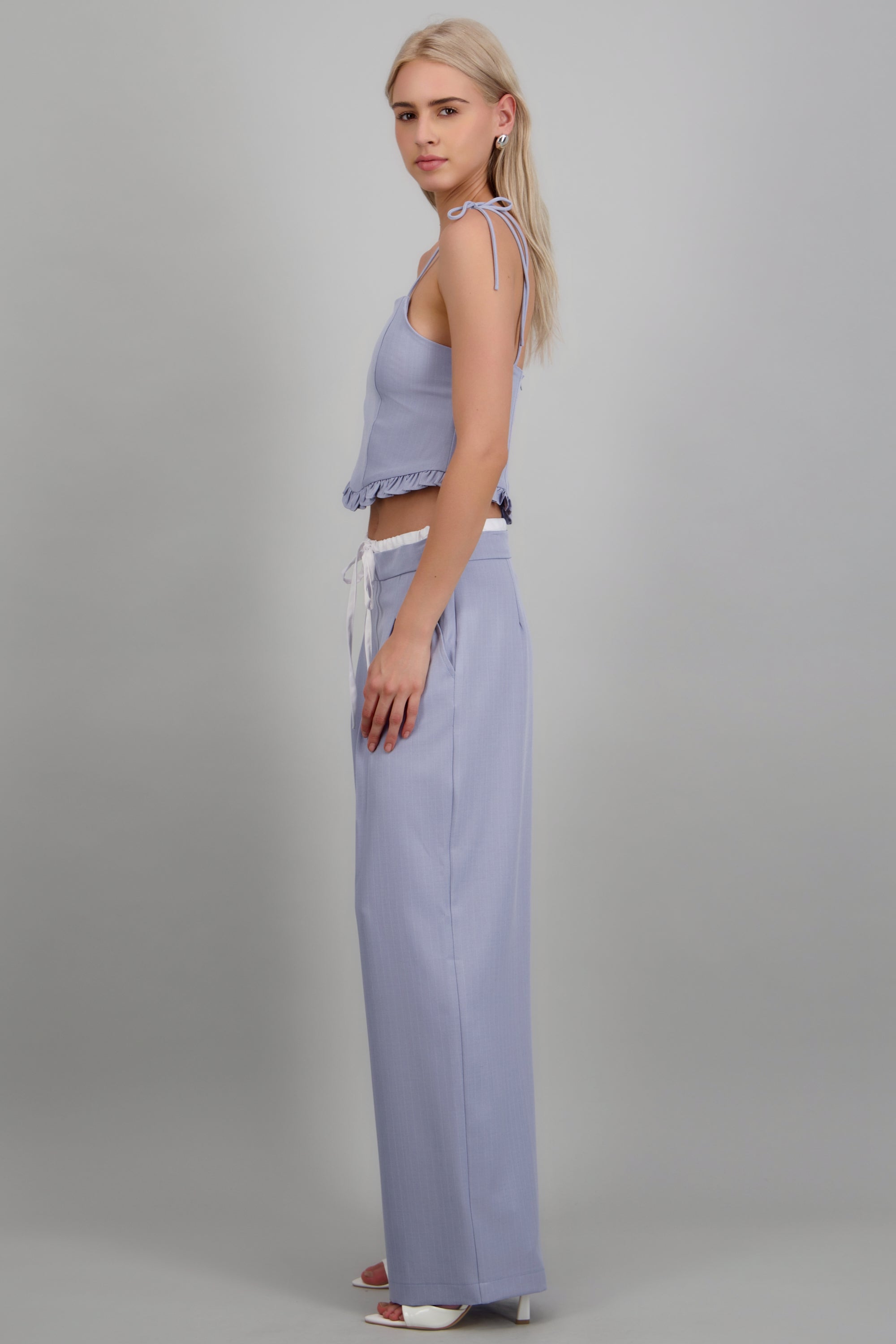 pantalon rayas detalle pretina LAVANDA