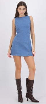 Vestido básico zipper trasero