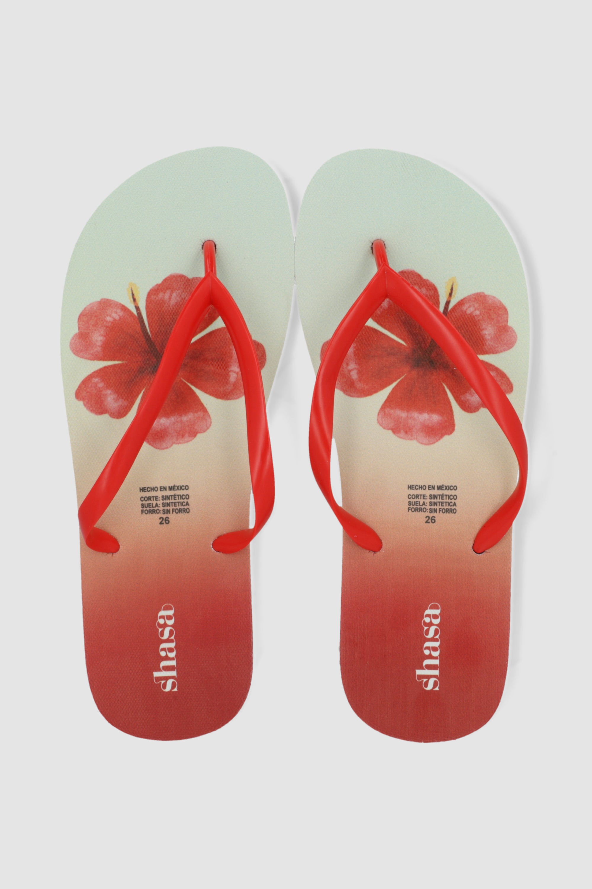 Flip flop estampado flor ROJO