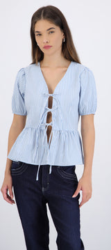 Blusa manga corta detalle moños