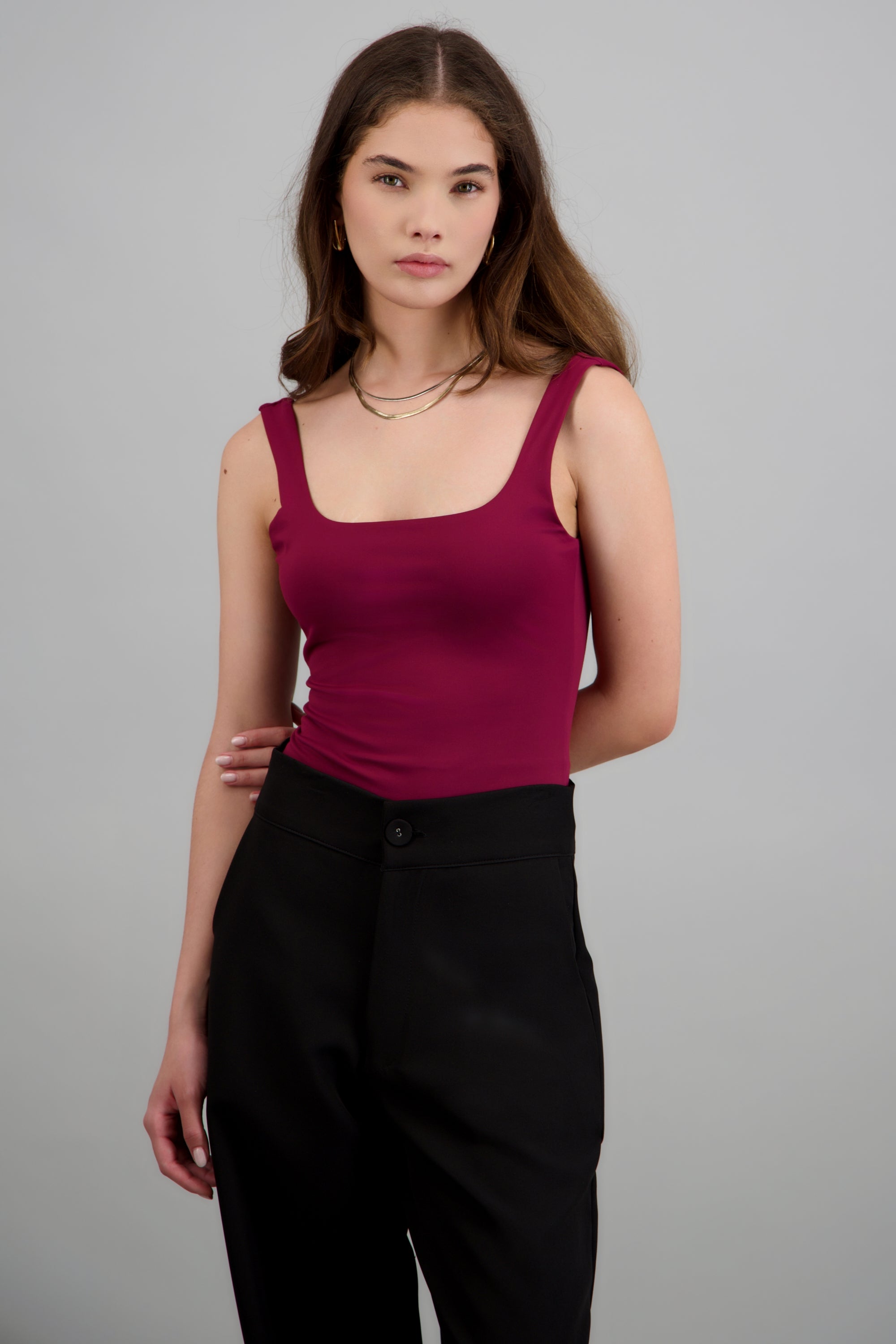 bodysuit escote cuadrado VINO