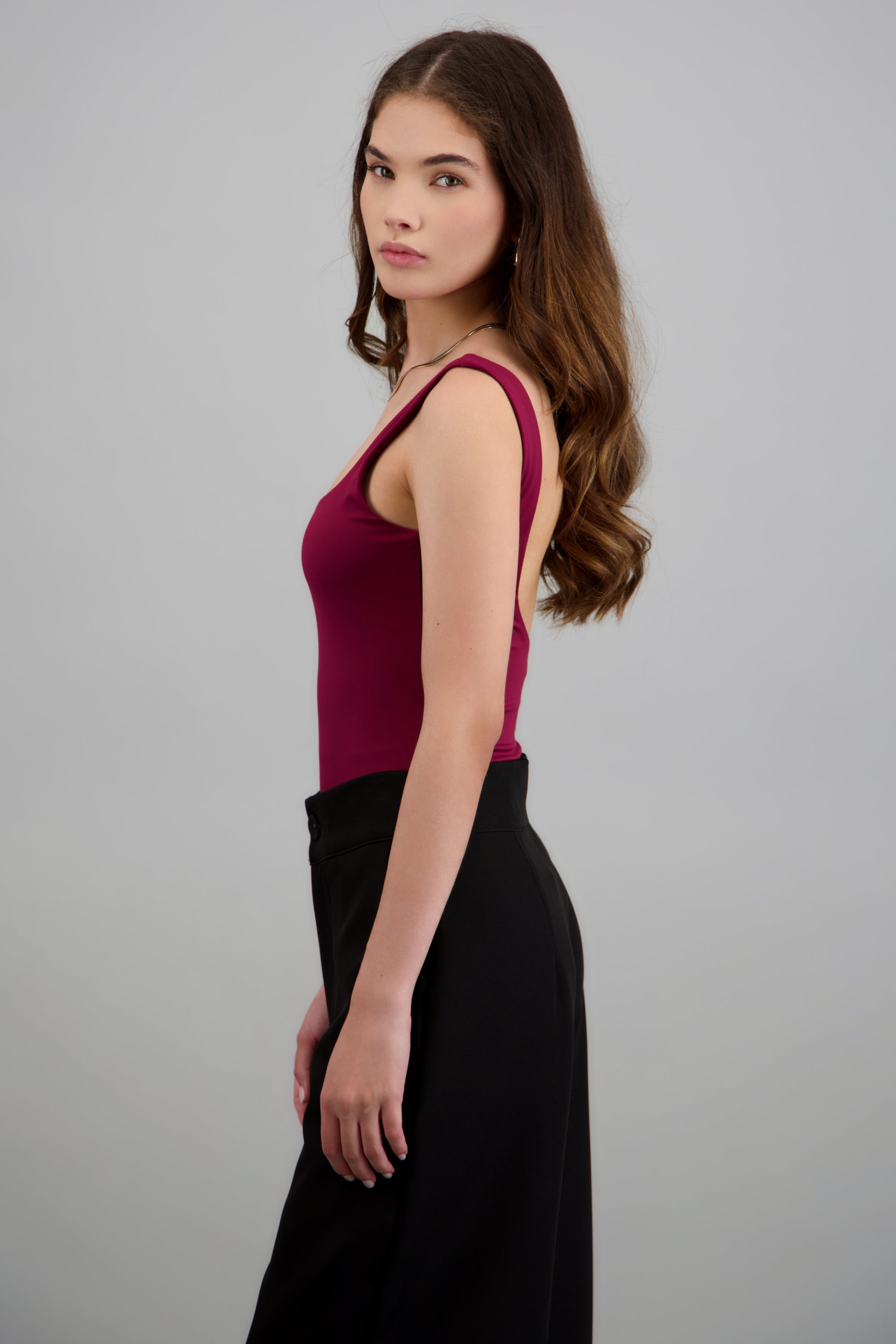 bodysuit escote cuadrado VINO