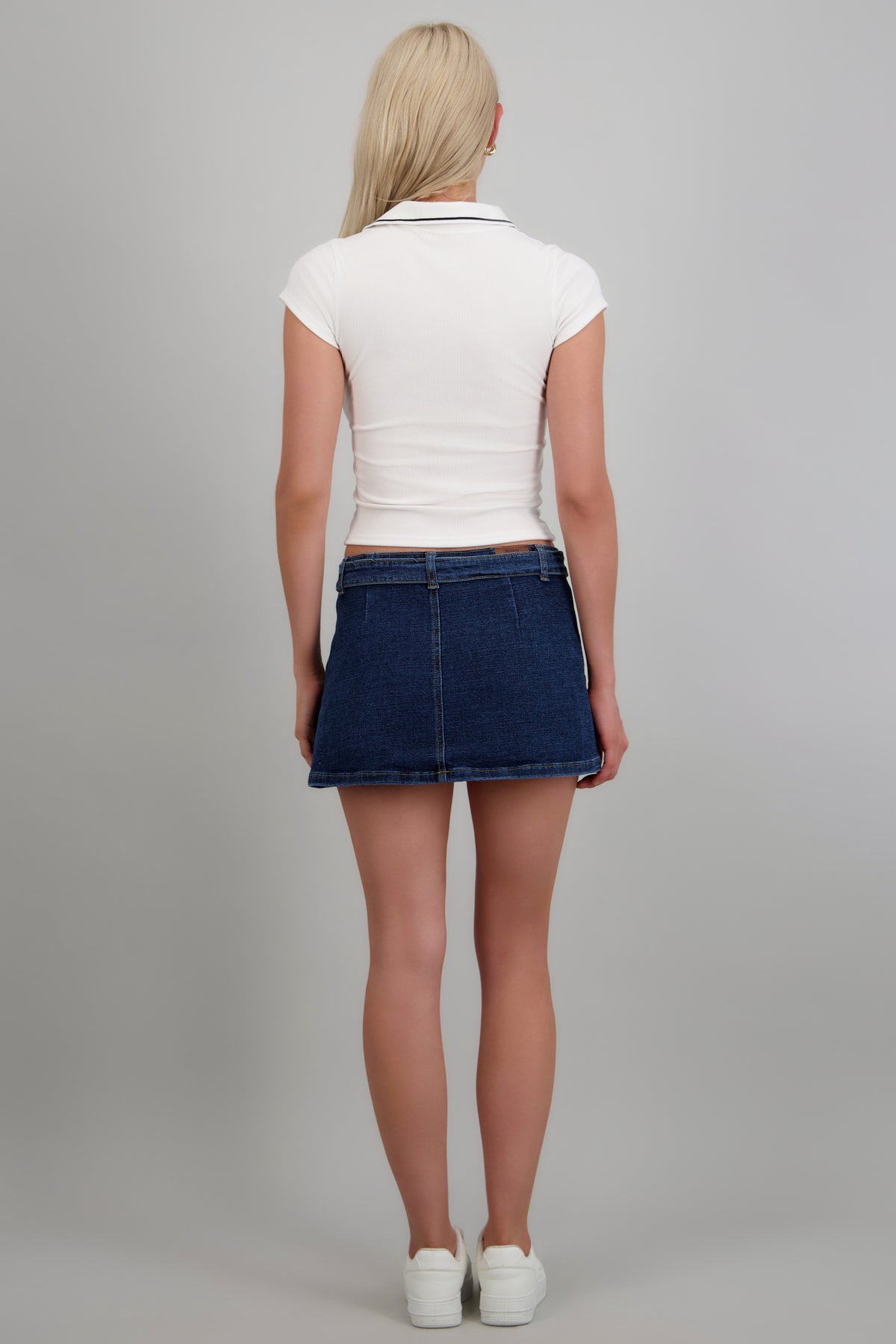 Falda corte a cinturon DARK WASH