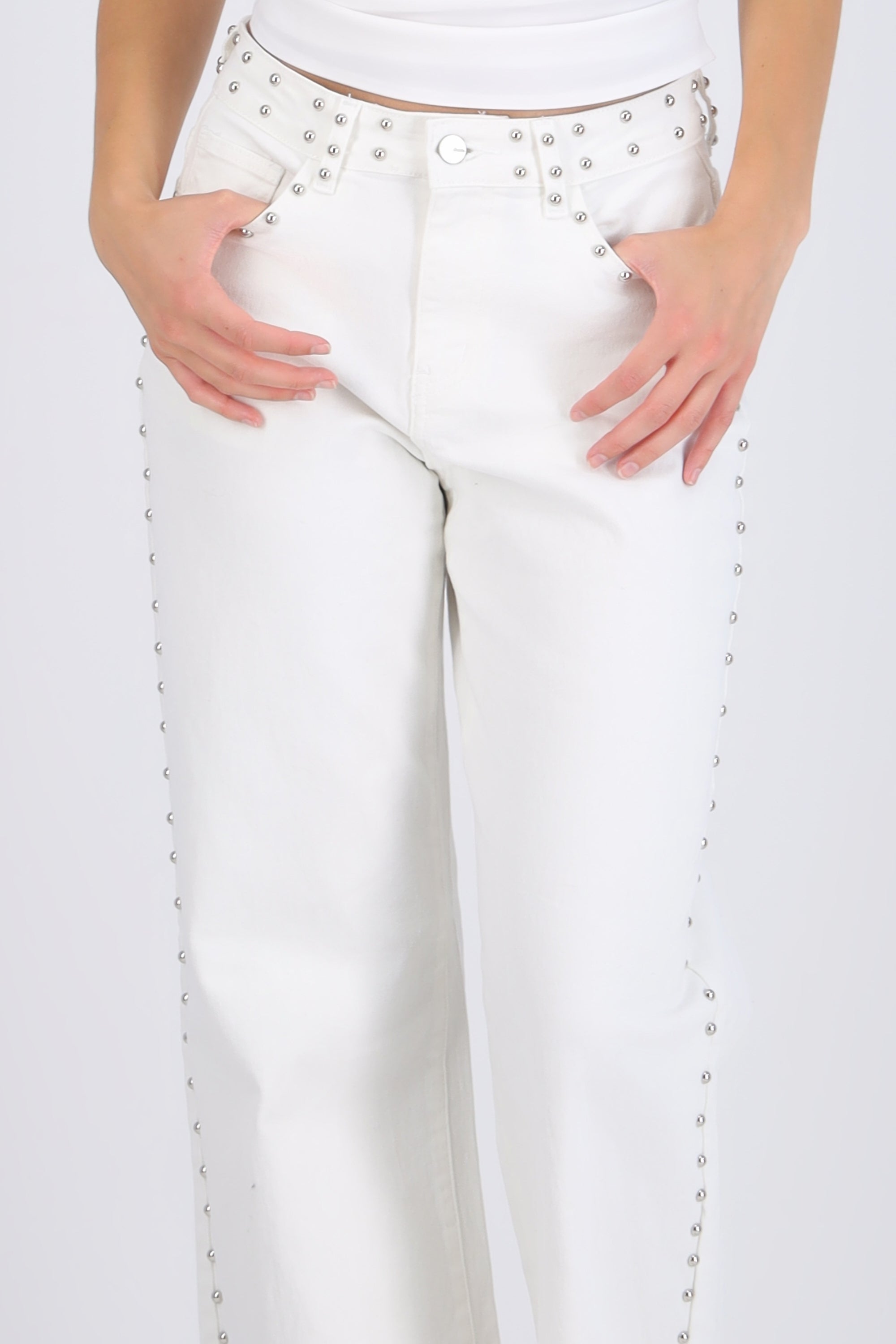 Jeans wide leg estoperoles