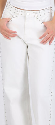 Jeans wide leg estoperoles