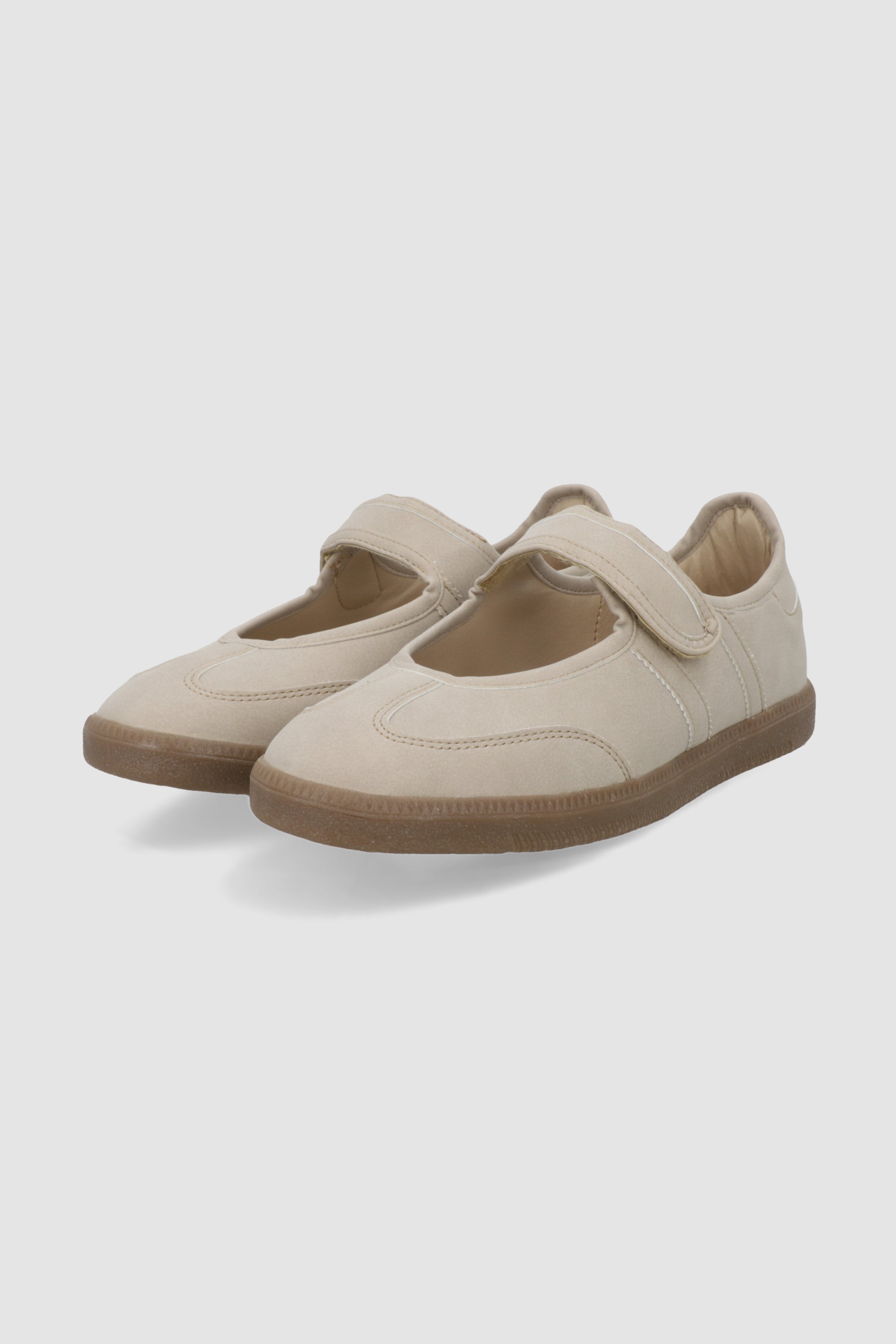 Tenis flat dos lineas monocromatico TAUPE