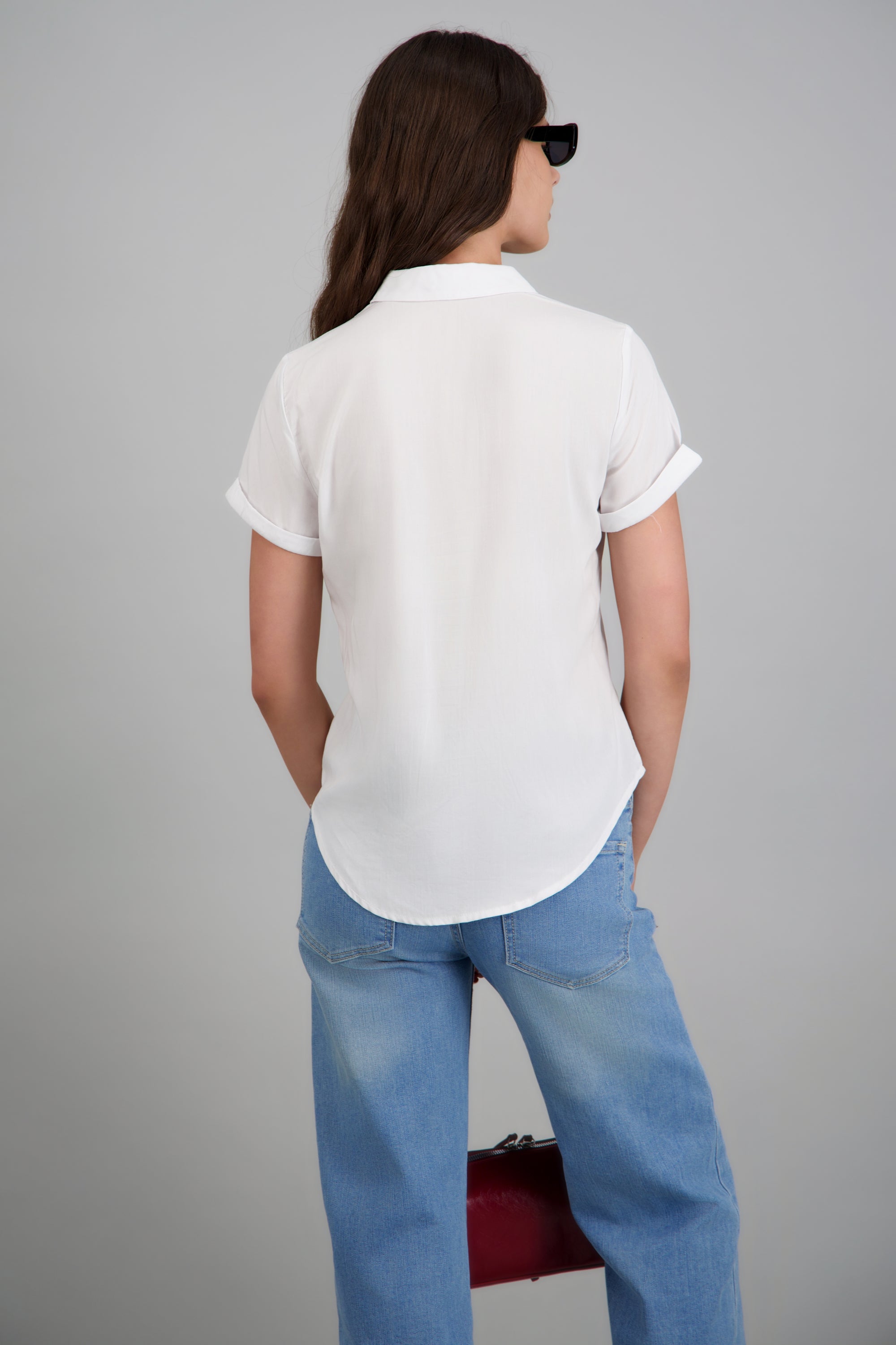 Camisa manga corta detalle botones BLANCO