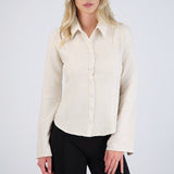 Camisa rayada detalle mangas amplias