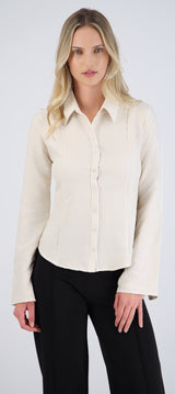 Camisa rayada detalle mangas amplias