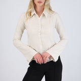 Camisa rayada detalle mangas amplias