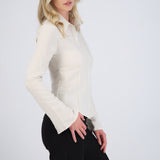 Camisa rayada detalle mangas amplias