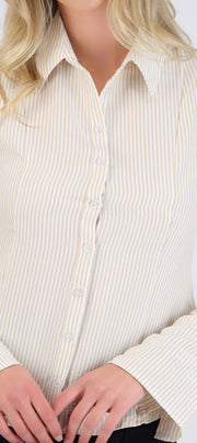 Camisa rayada detalle mangas amplias