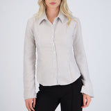 Camisa rayada detalle mangas amplias