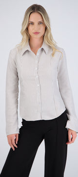 Camisa rayada detalle mangas amplias