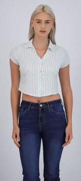 Camisa corta sin mangas detalle corte