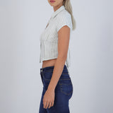 Camisa corta sin mangas detalle corte