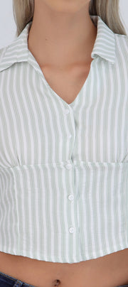 Camisa corta sin mangas detalle corte