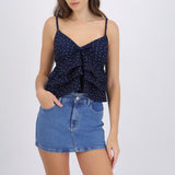 Top tirantes con olanes polka dots