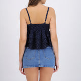 Top tirantes con olanes polka dots