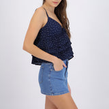 Top tirantes con olanes polka dots