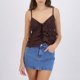 Top tirantes con olanes polka dots