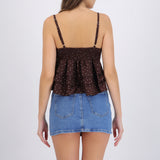 Top tirantes con olanes polka dots