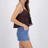 Top tirantes con olanes polka dots
