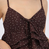 Top tirantes con olanes polka dots