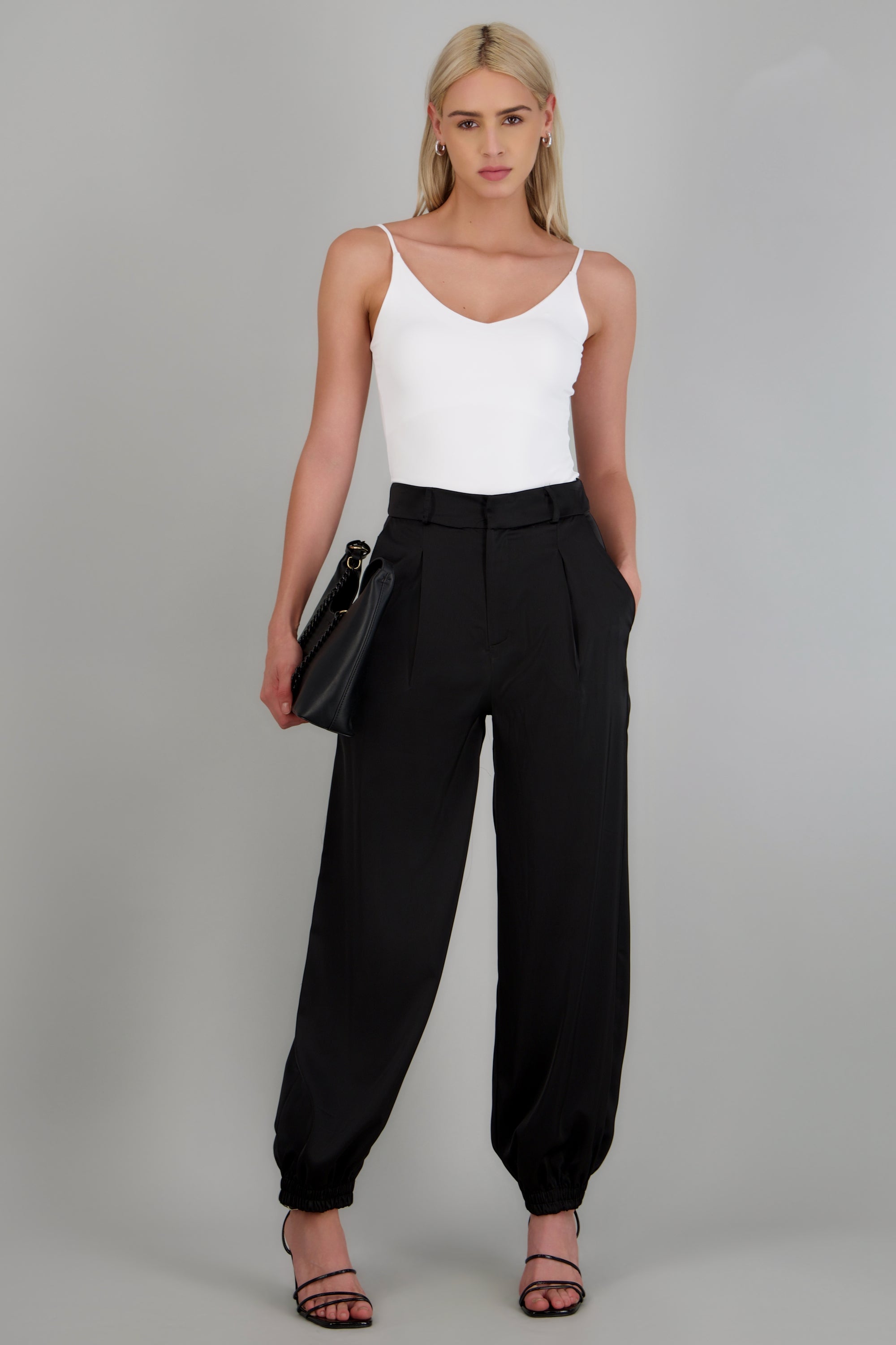 Pantalon satin globo NEGRO