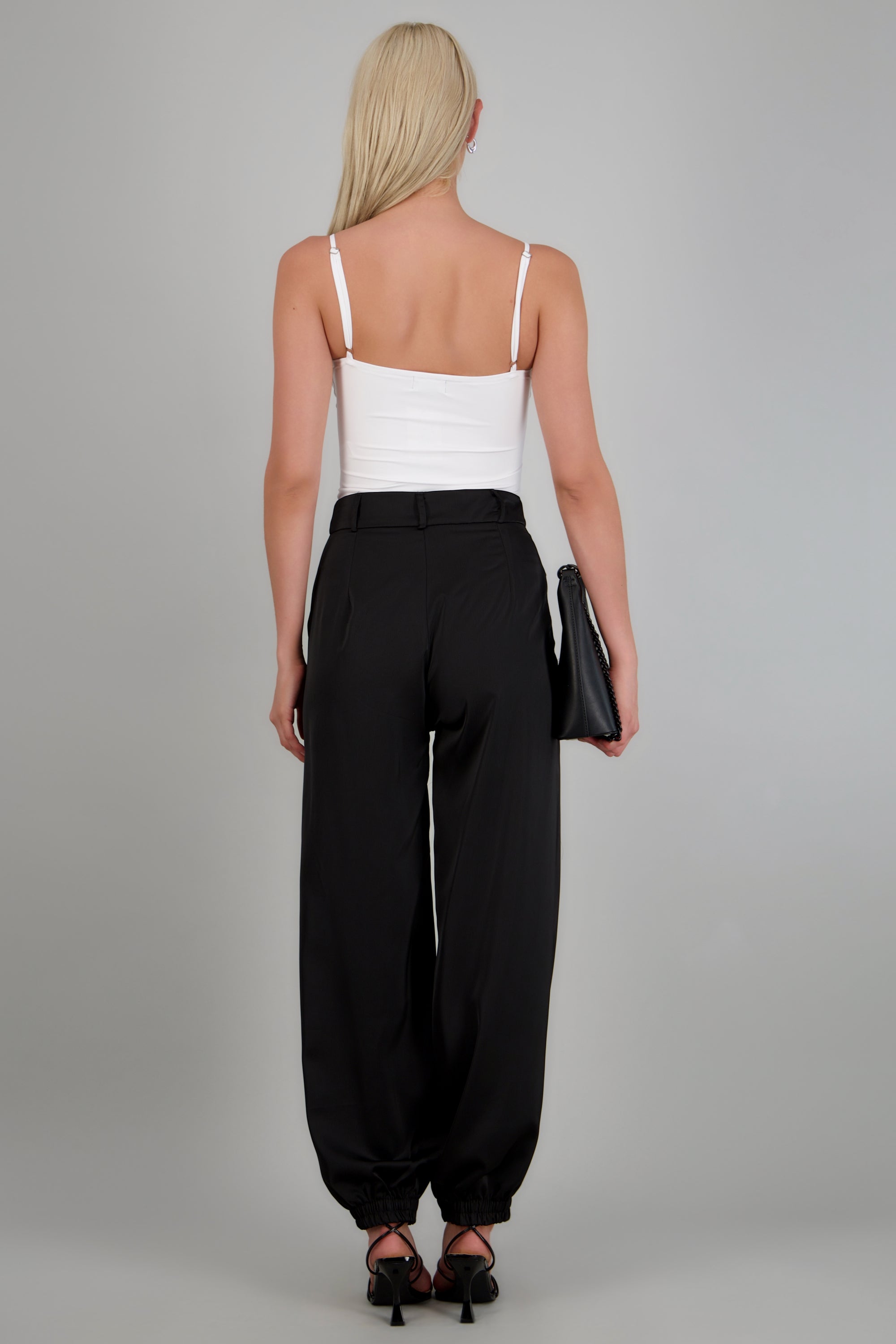 Pantalon satin globo NEGRO