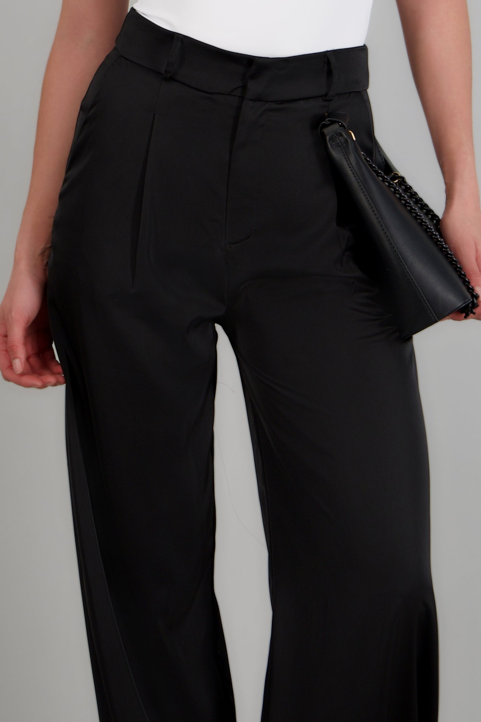 Pantalon satin globo NEGRO