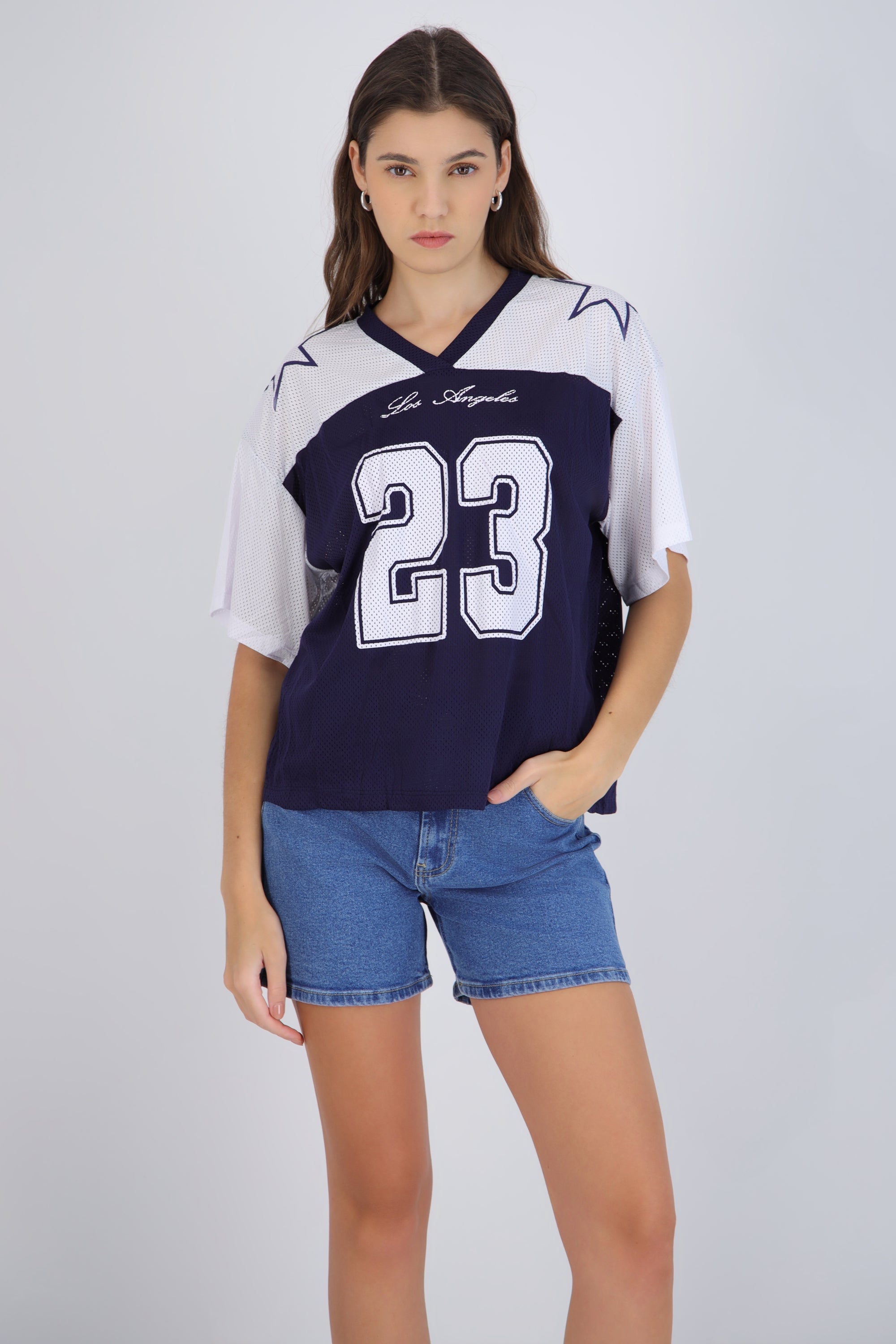 Playera jersey manga corta