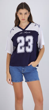 Playera jersey manga corta