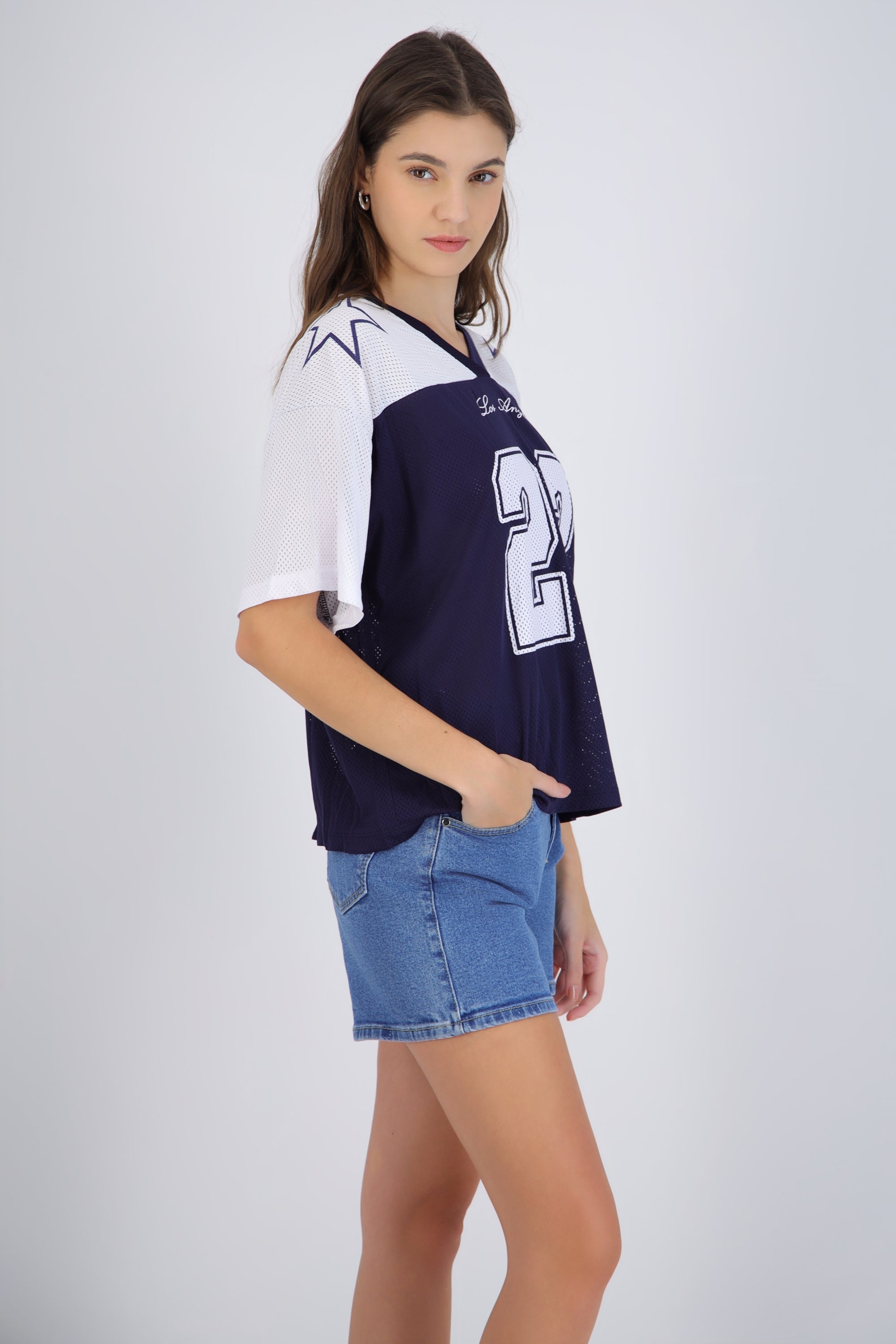 Playera jersey manga corta