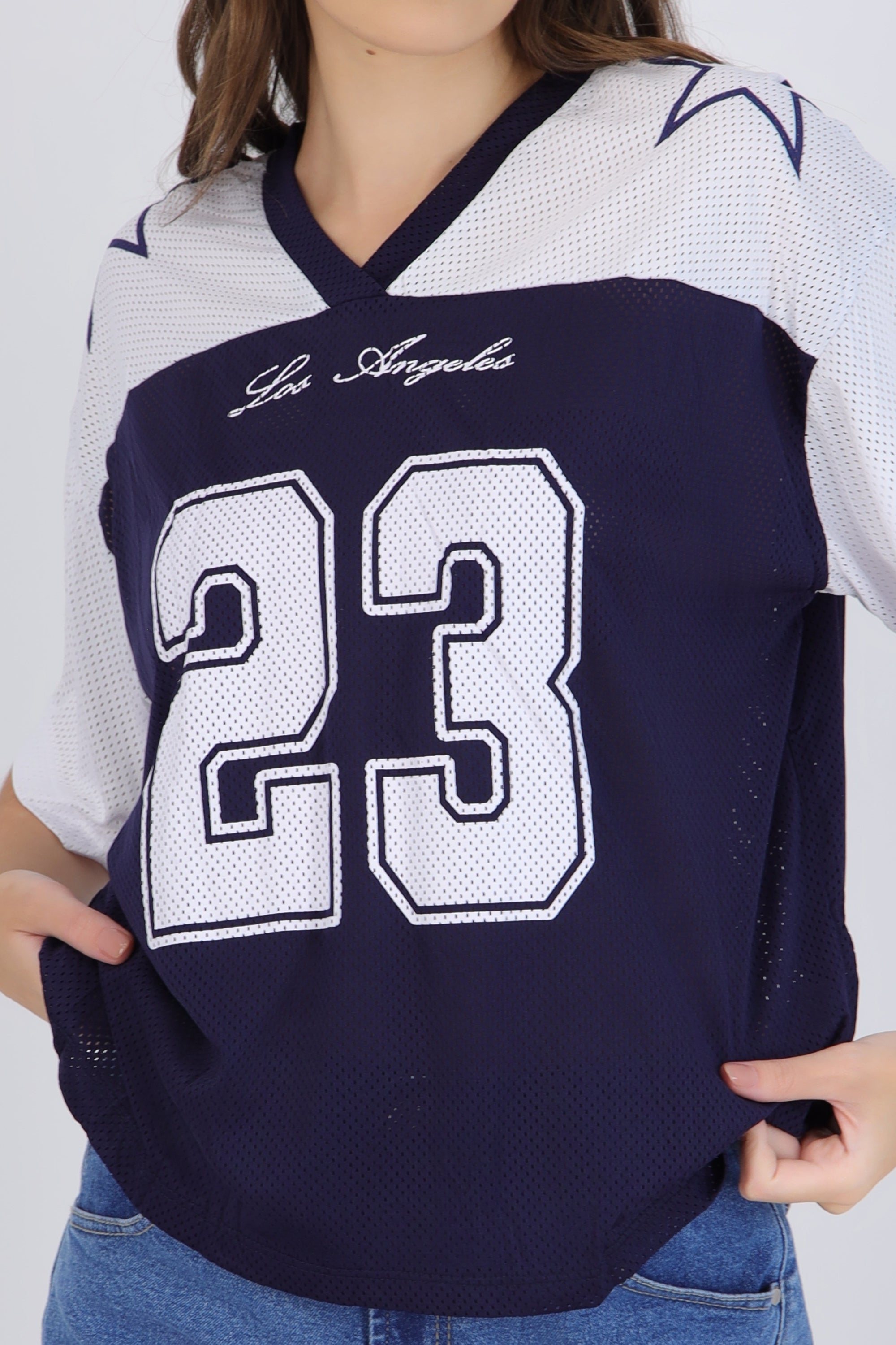 Playera jersey manga corta