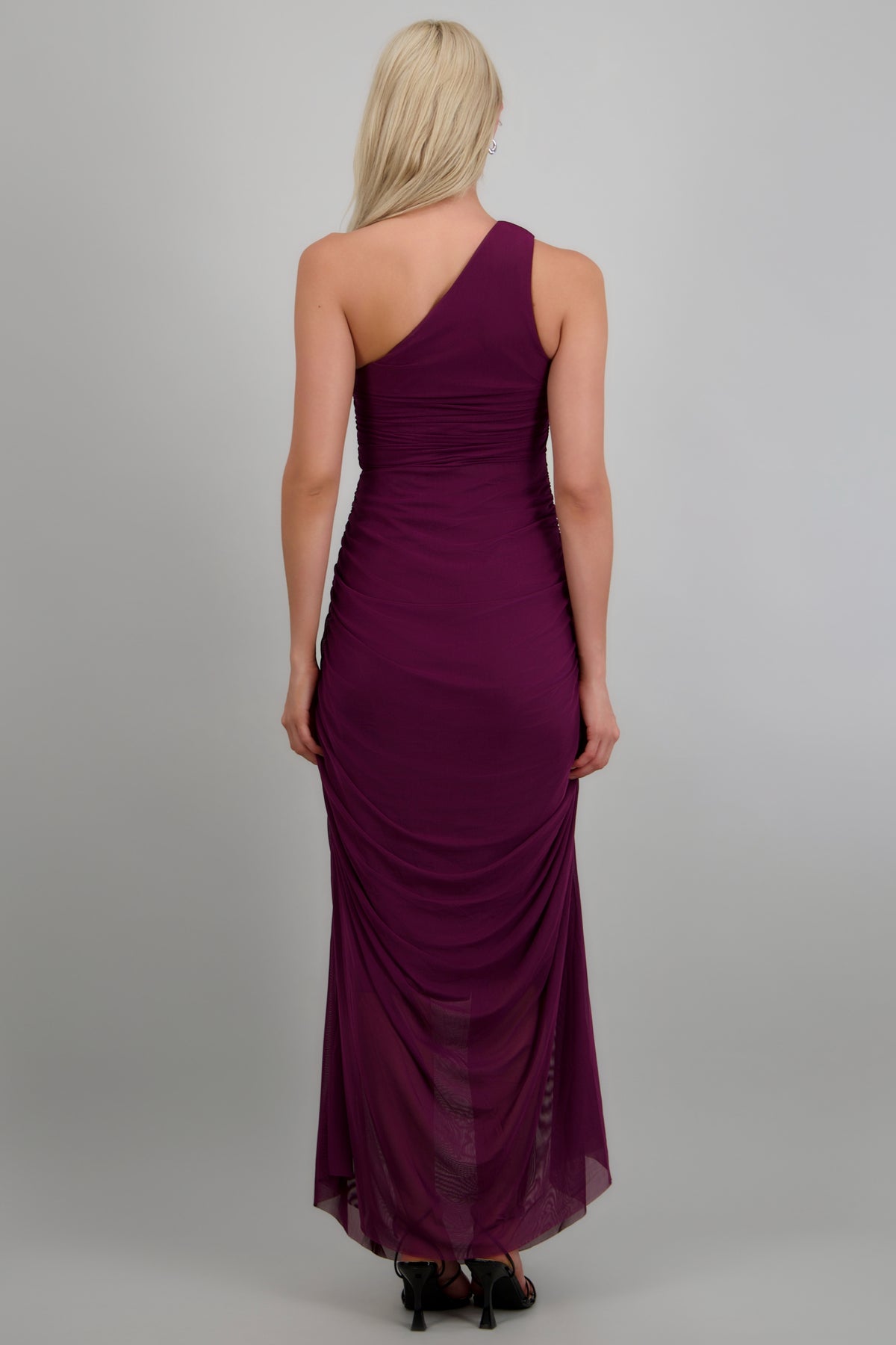 Vestido estilo griego drapeado CIRUELA