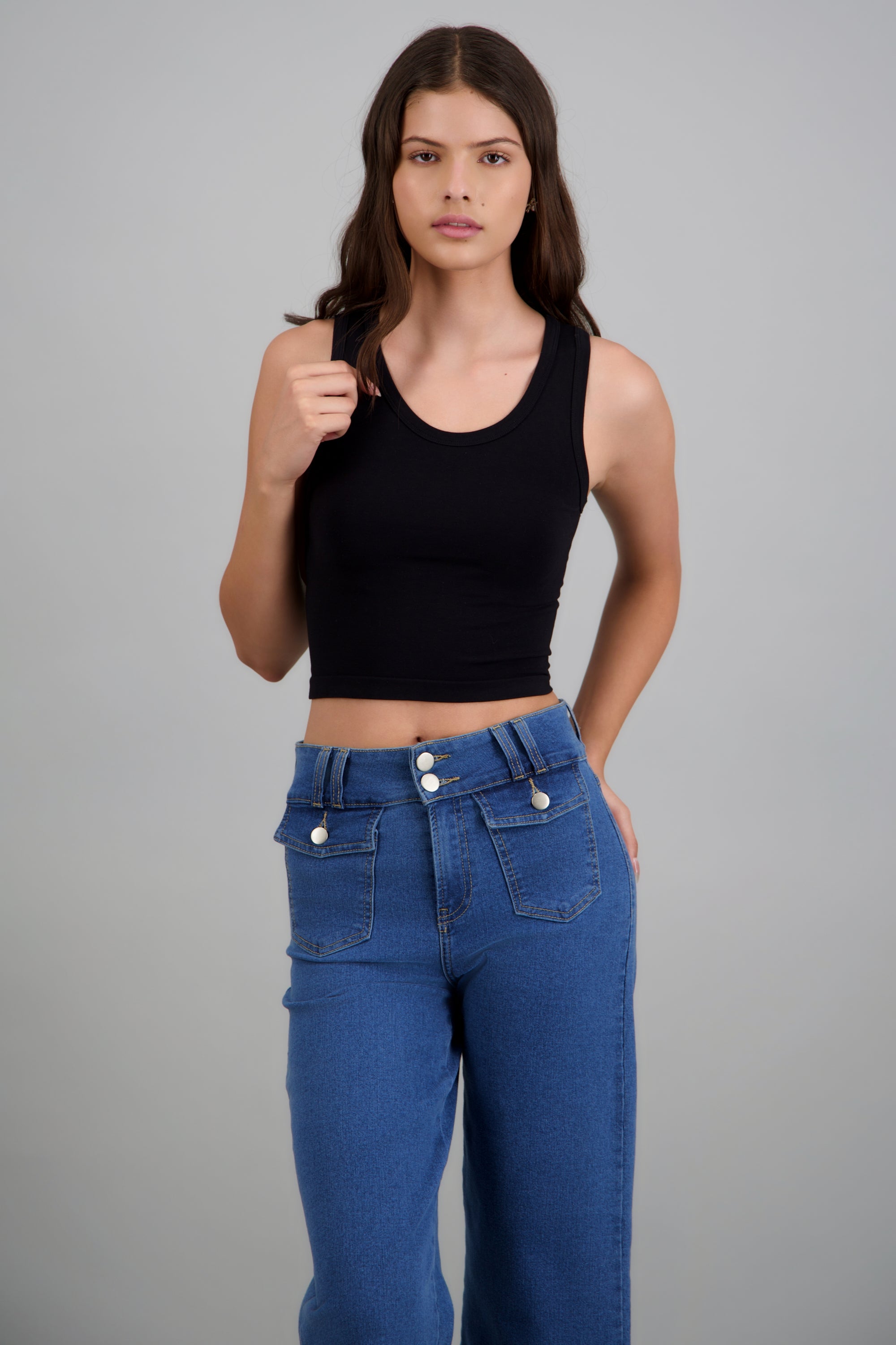 Playera tirantes escote redondo NEGRO