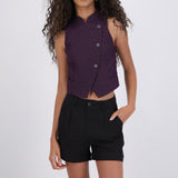 Chaleco de rayas cruzado