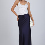 Falda midi lisa stretch