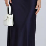 Falda midi lisa stretch