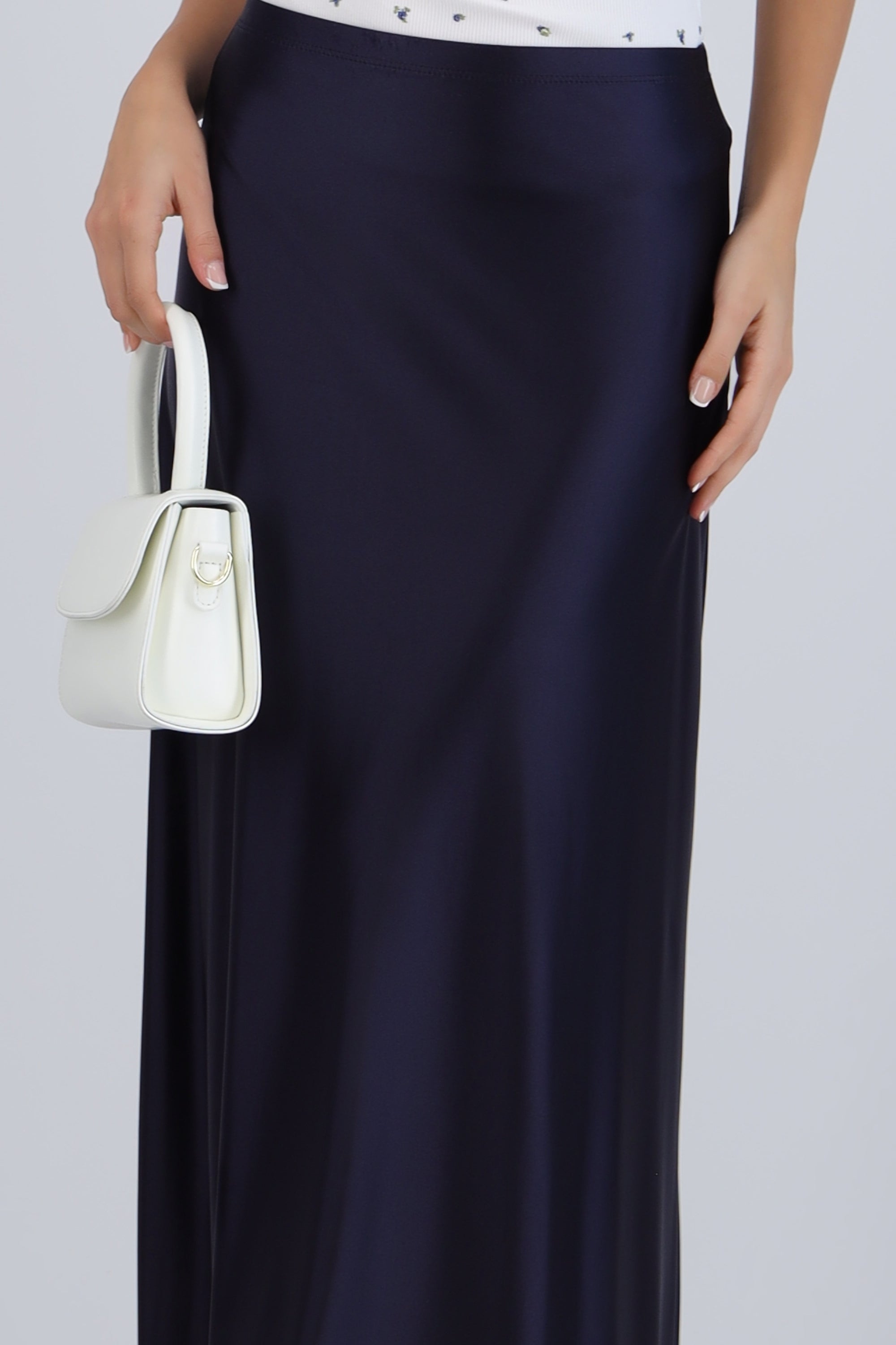 Falda midi lisa stretch
