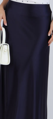Falda midi lisa stretch