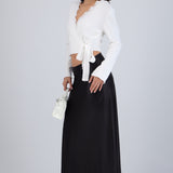 Falda midi lisa stretch