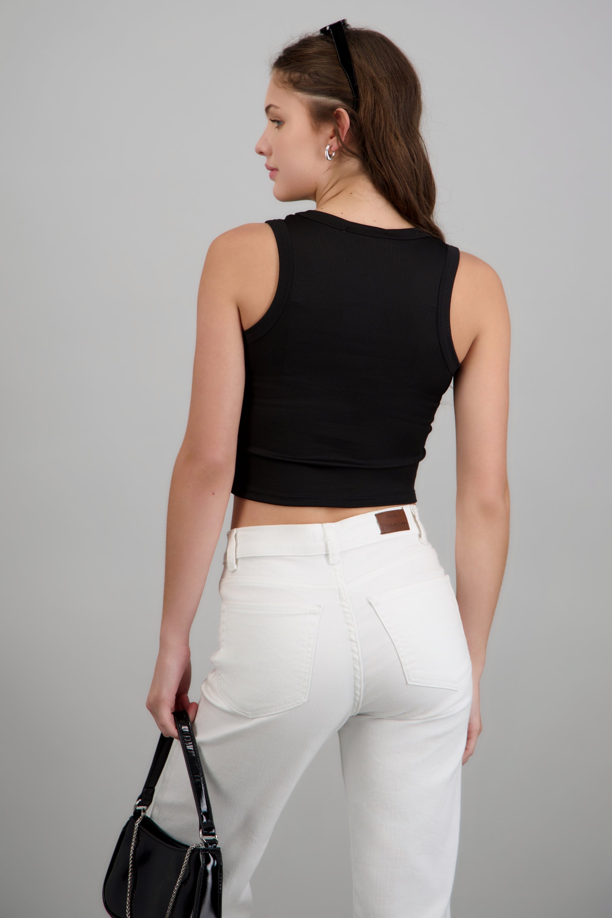 Top rib basico NEGRO