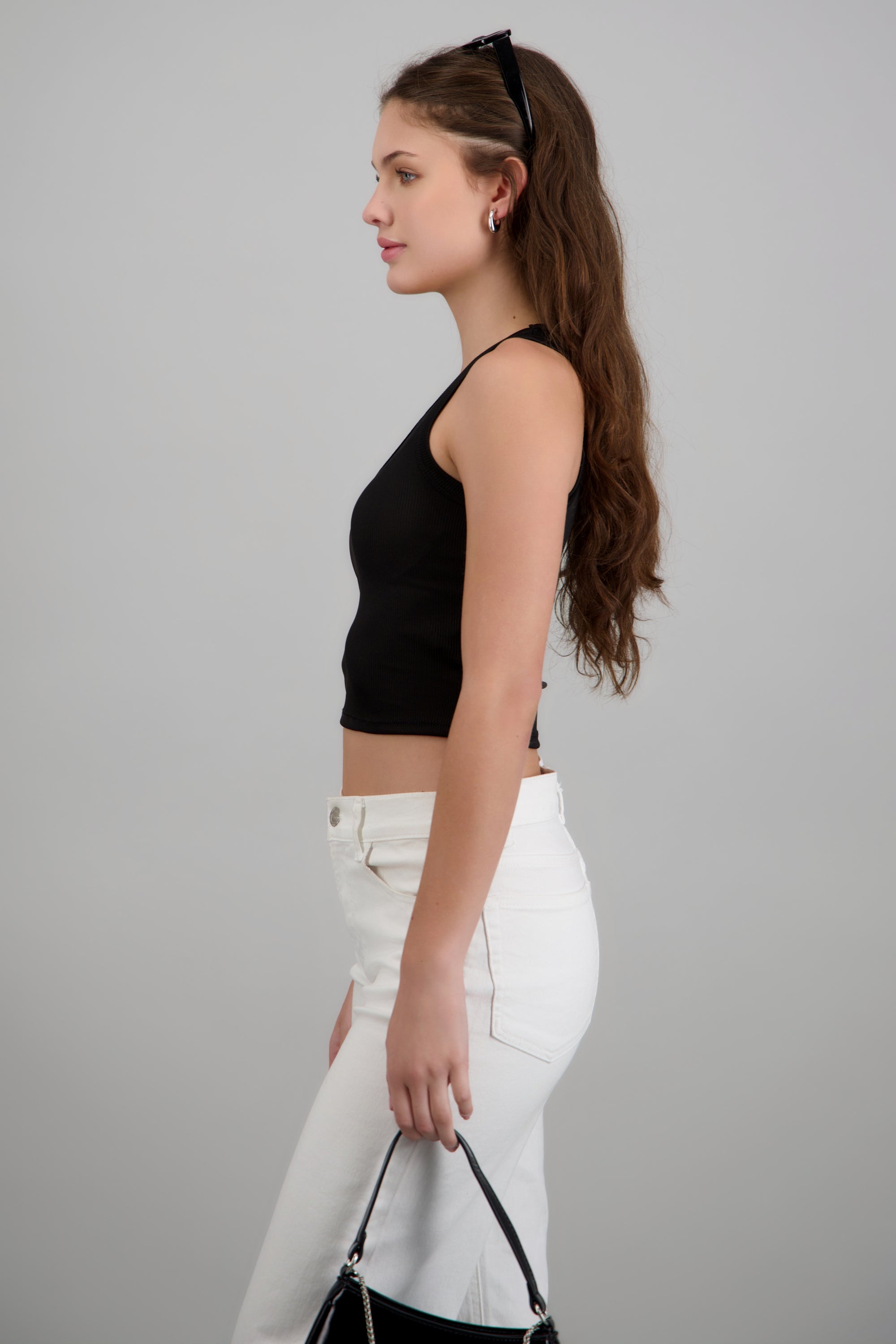 Top rib basico NEGRO