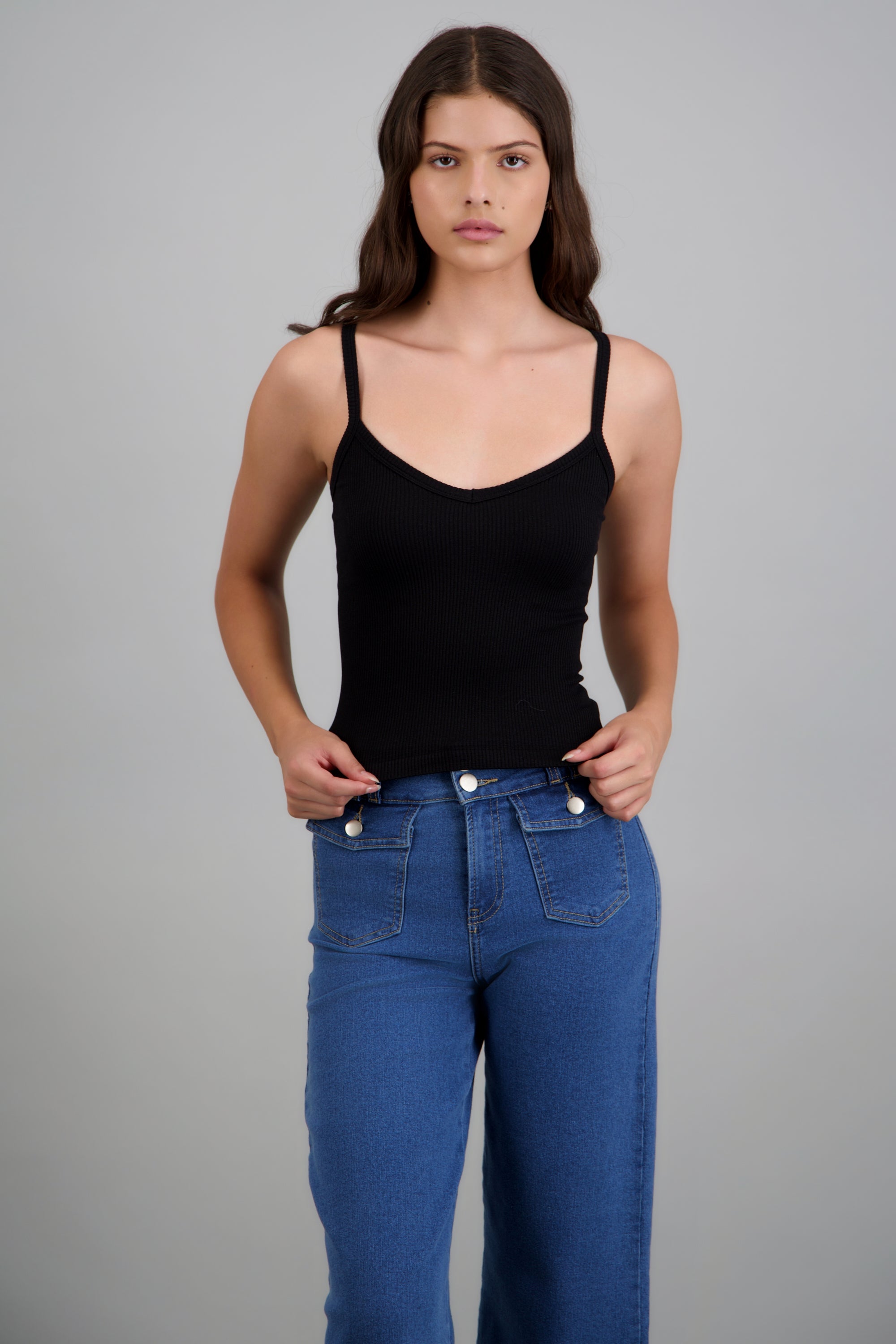 Top tirantes seamless NEGRO