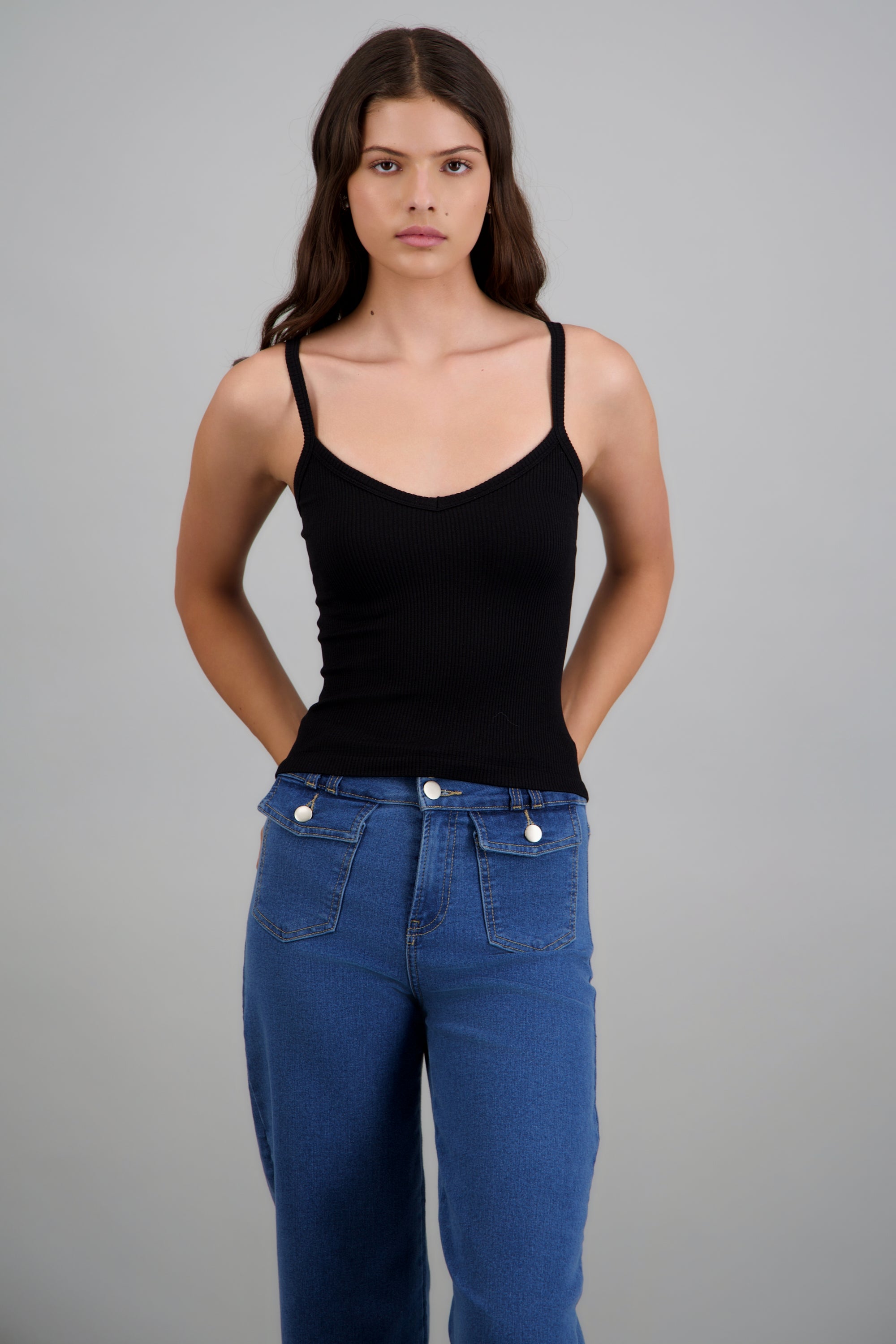 Top tirantes seamless NEGRO
