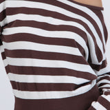 Suéter ligero rayas off shoulder