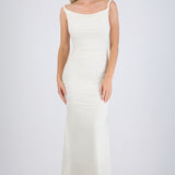 Vestido drapeado brillos