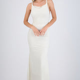 Vestido drapeado brillos